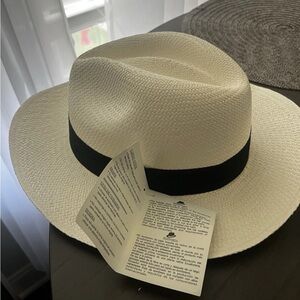 Stylish White Fedora Hat with Black Band